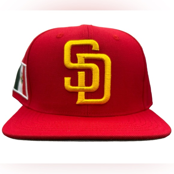 NEW San Diego Padres PRO STANDARD Red Mexico Side Patch Flat Brim Cap Gray UV - Picture 6 of 10
